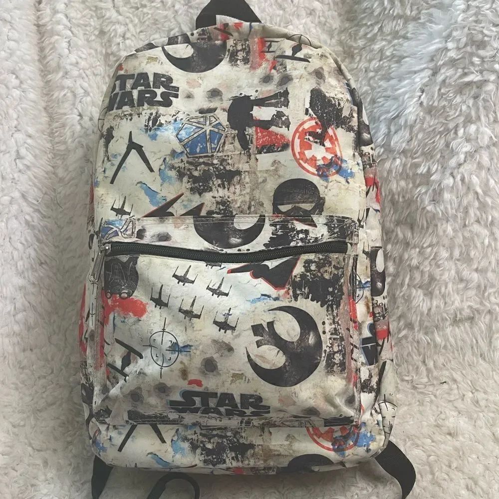 Loungefly StarWars Canvas Backpack Rouge One distressed print design padded y